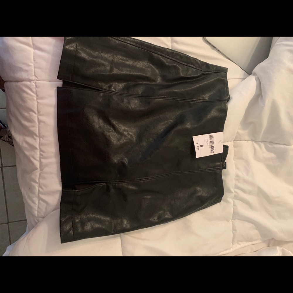 Black leather skirt